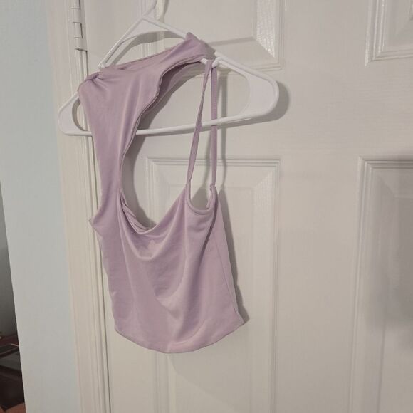 Princess Polly Purple Asymmetrical Crop Tank Top - Picture 3 of 4